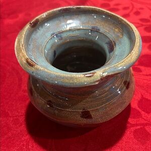 Handcrafted Ceramic Vase - Green and Brown